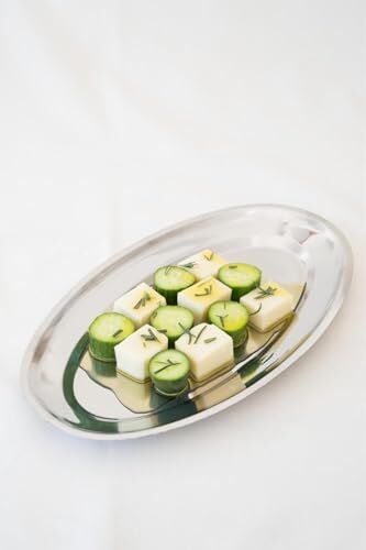 Çelik 33 cm Salata Servis/Sunum Tepsi Metal Tabak