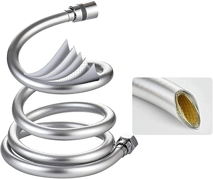 Dayanıklı Gri 150 cm Paslanmaz G1/2 Smartizi Ultra Duş Spirali Patlamaya ve Kırılmaya Karşı Dirençli Esnek Pvc Yapı Üniversal Bağlantı