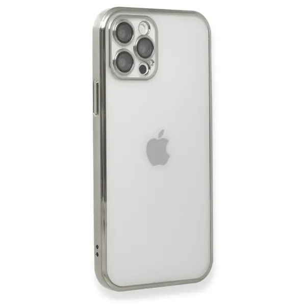 Apple iPhone 12 Pro Kılıf Razer Lensli Silikon - Gümüş