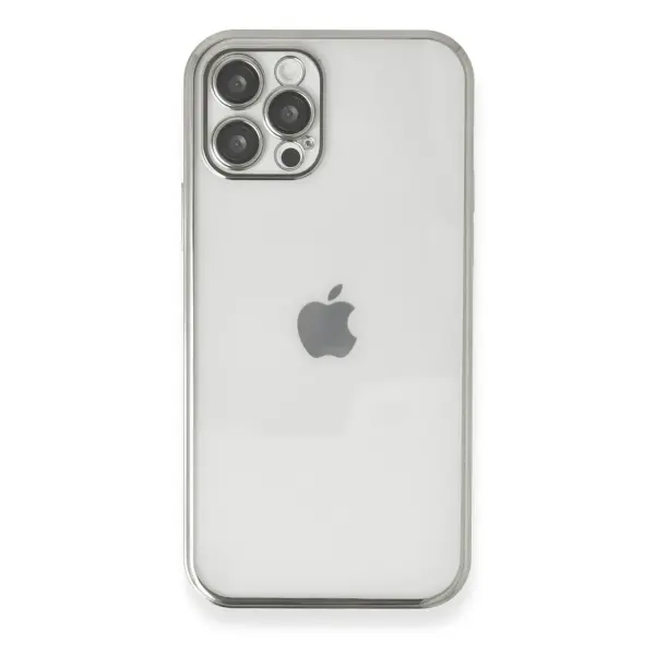 Apple iPhone 12 Pro Kılıf Razer Lensli Silikon - Gümüş