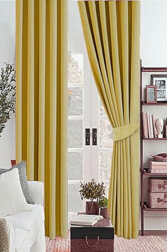 Hardal Koyu Sarı Renk Güneşlik Blackout Kararma Fon Perde Düz Dikim 390 x 260