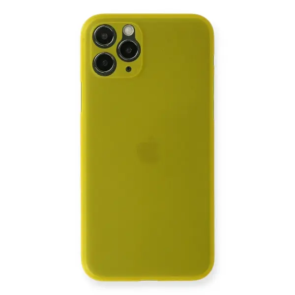 Apple iPhone 11 Pro Max Kılıf PP Ultra İnce Kapak - Sarı