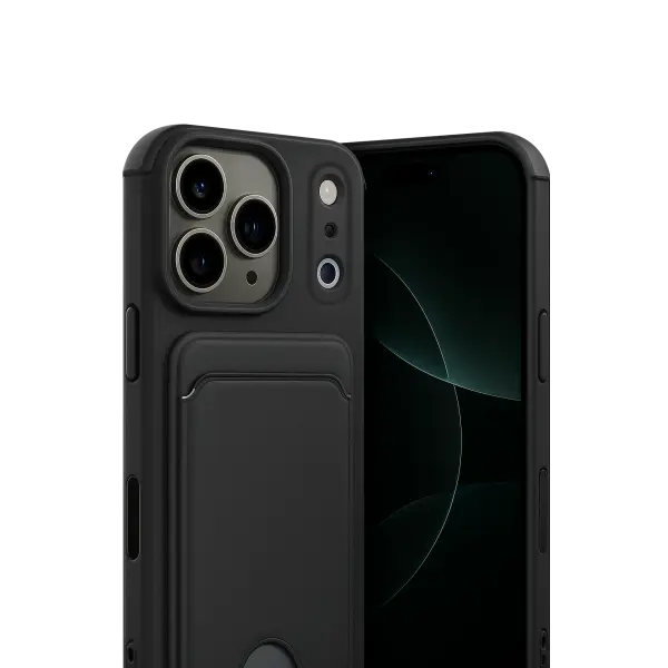 Apple iPhone 17 Pro Max Kelvin Kartvizitli Silikon - Siyah