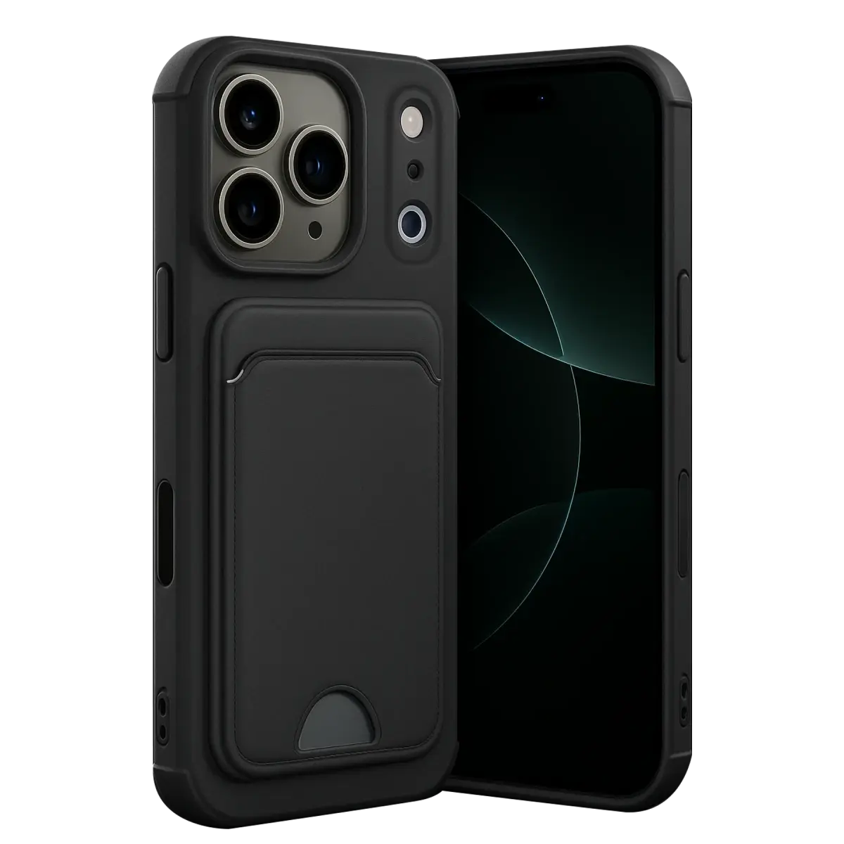 Apple iPhone 17 Pro Max Kelvin Kartvizitli Silikon - Siyah
