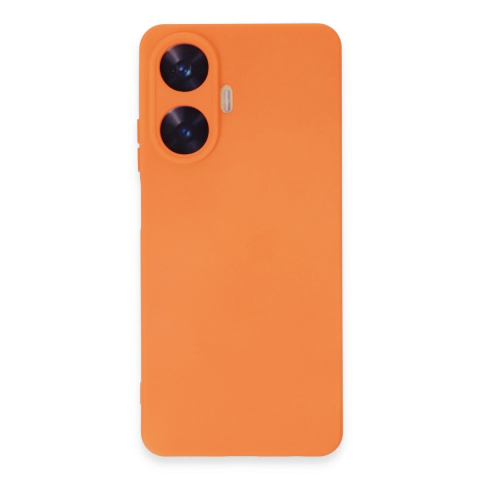 Realme C55 Kılıf Nano İçi Kadife Silikon - Turuncu