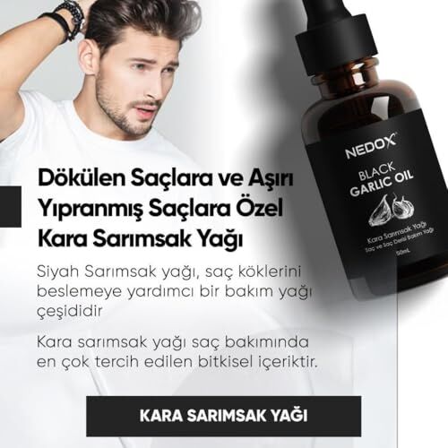 Aşırı Yıpranmış ve Dökülen Saçlara Özel Kara Sarımsak Yağı 50 Ml