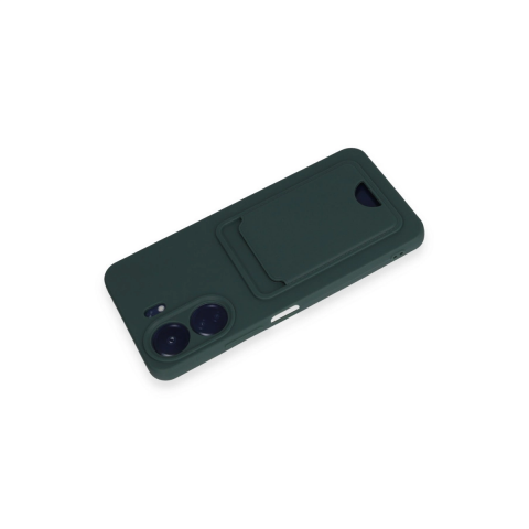 Xiaomi Redmi 13c Kılıf Kelvin Kartvizitli Silikon - Koyu Yeşil