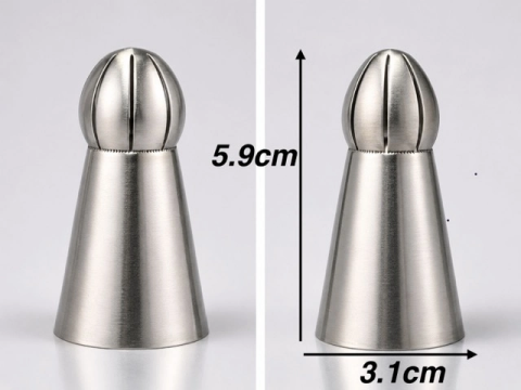 5'li Profesyonel Rus Top Duy Ucu Seti – 5.9 Cm Büyük Boy Paslanmaz Çelik Krema Sıkma Ve Fırfır Uçları