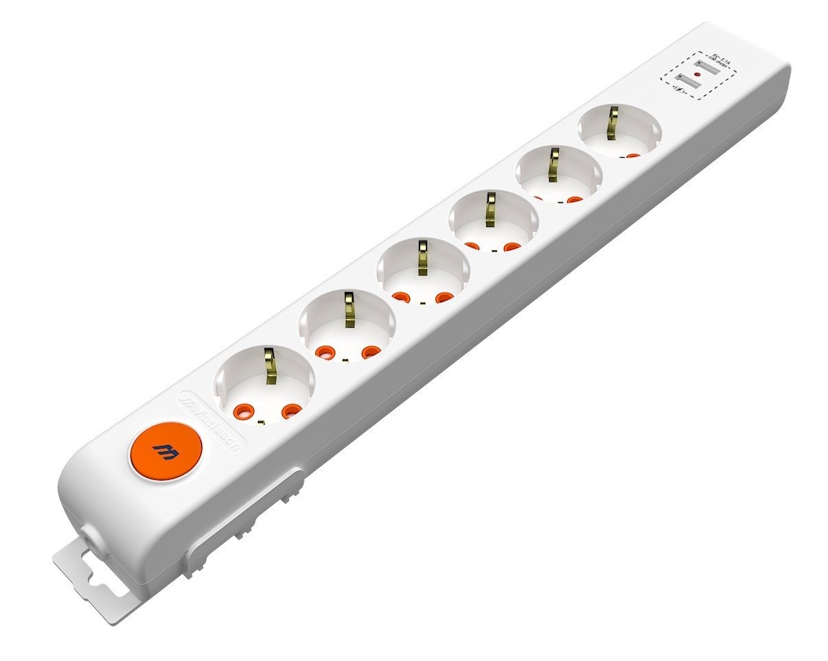Mutlusan Rı-Tech Altılı Usb Anaht. Topraklı Priz  Ç.K. 5 Mt 001 175 650002 05 00