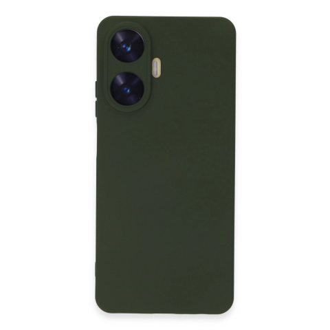 Realme C55 Kılıf Nano İçi Kadife Silikon - Koyu Yeşil