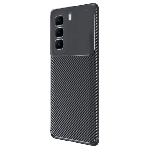İnfinix Hot 50 4g Kılıf Auto Focus Karbon Kapak - Siyah