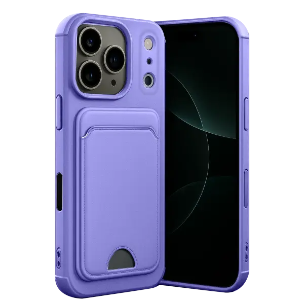 Apple iPhone 17 Pro Kelvin Kartvizitli Silikon - Lila