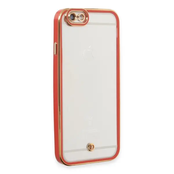 Apple iPhone 6 Kılıf Liva Lens Silikon - Kırmızı