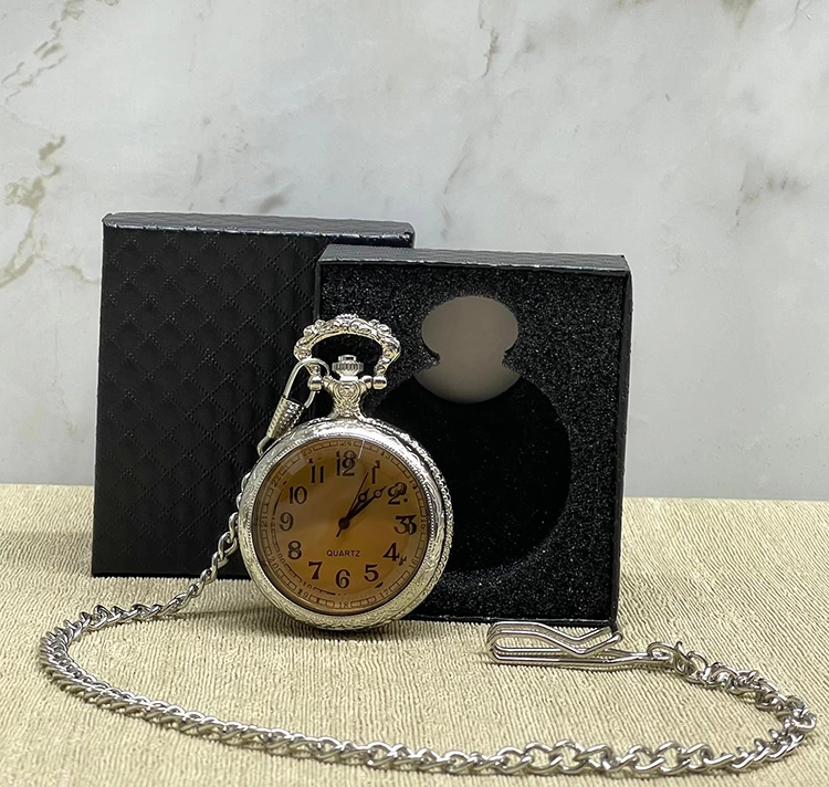 Özel Kutulu Camlı Gümüş Köstekli Saat Alk4661