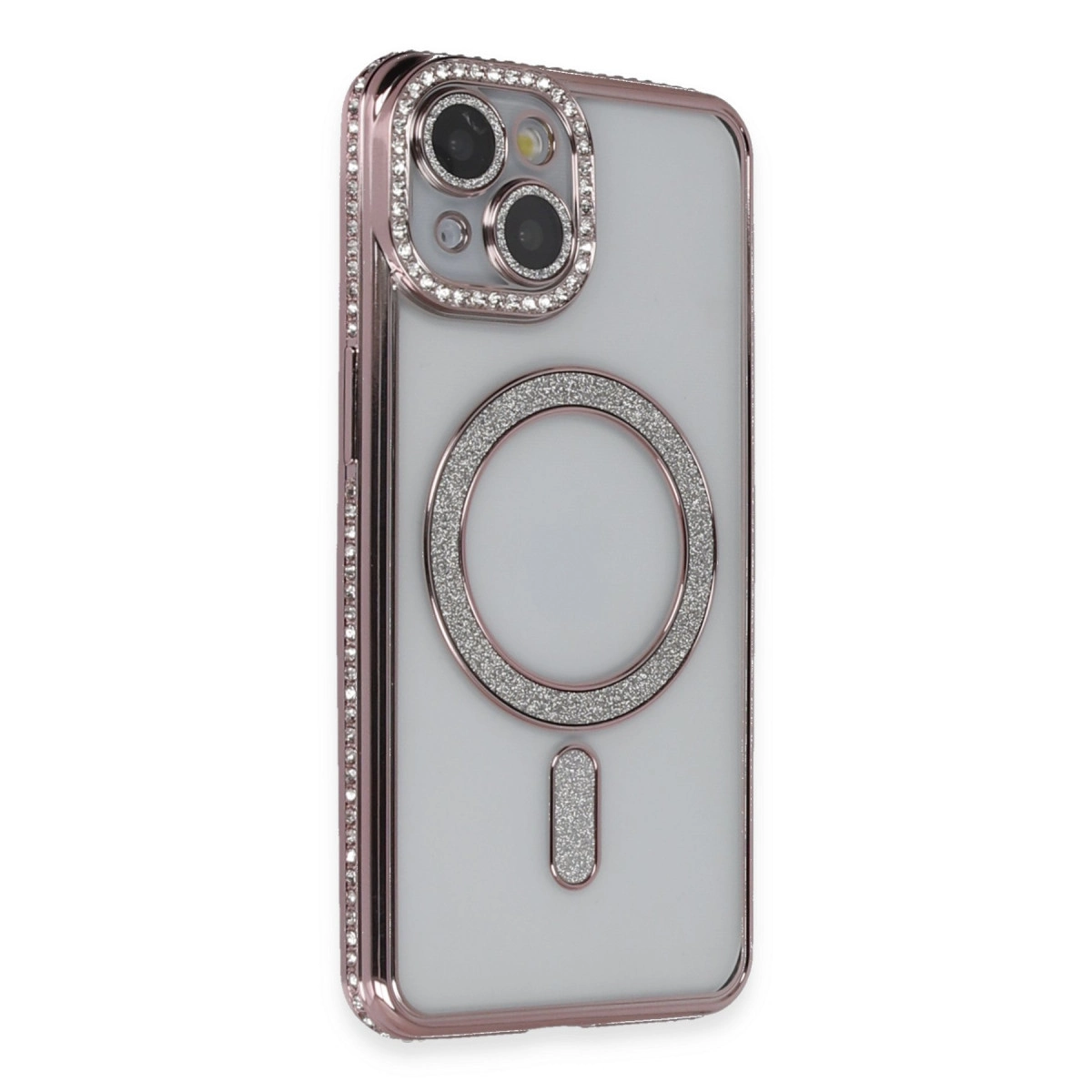 Apple İphone 13 Kılıf Joke Simli Magneticsafe Kılıf - Pembe