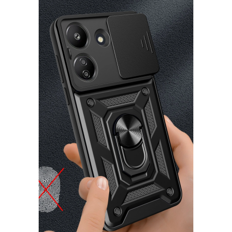Xiaomi Redmi 13c Kılıf Pars Lens Yüzüklü Silikon - Yeşil