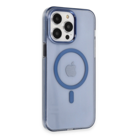 Apple İphone 14 Pro Kılıf Tron Şeffaf Magsafe Kapak - Mavi
