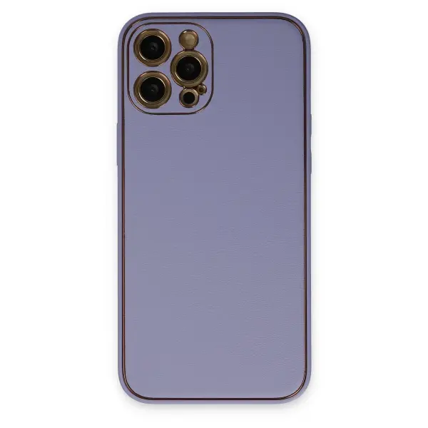 Apple iPhone 12 Pro Kılıf Coco Deri Silikon Kapak - Açık Lila