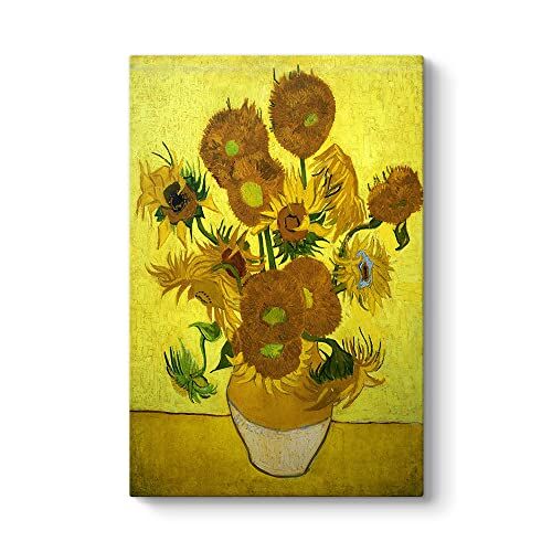 Vincent Van Gogh On İki Ayçiçekli Vazo Tablosu 50 x 75