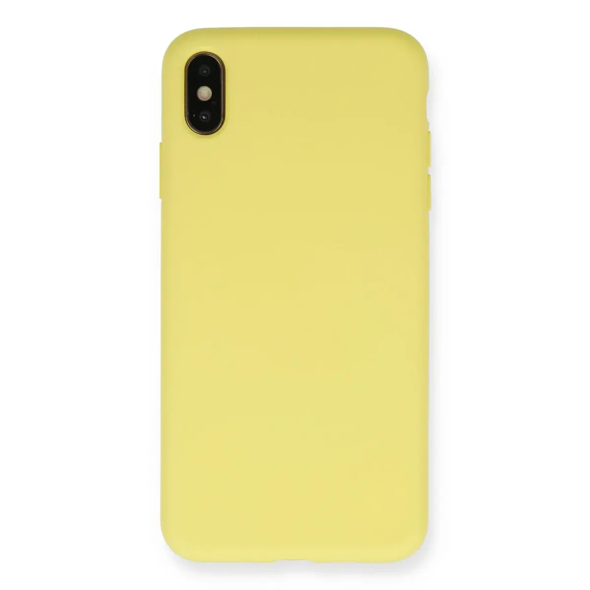 Apple iPhone XS Max Kılıf Nano içi Kadife Silikon - Mat Sarı