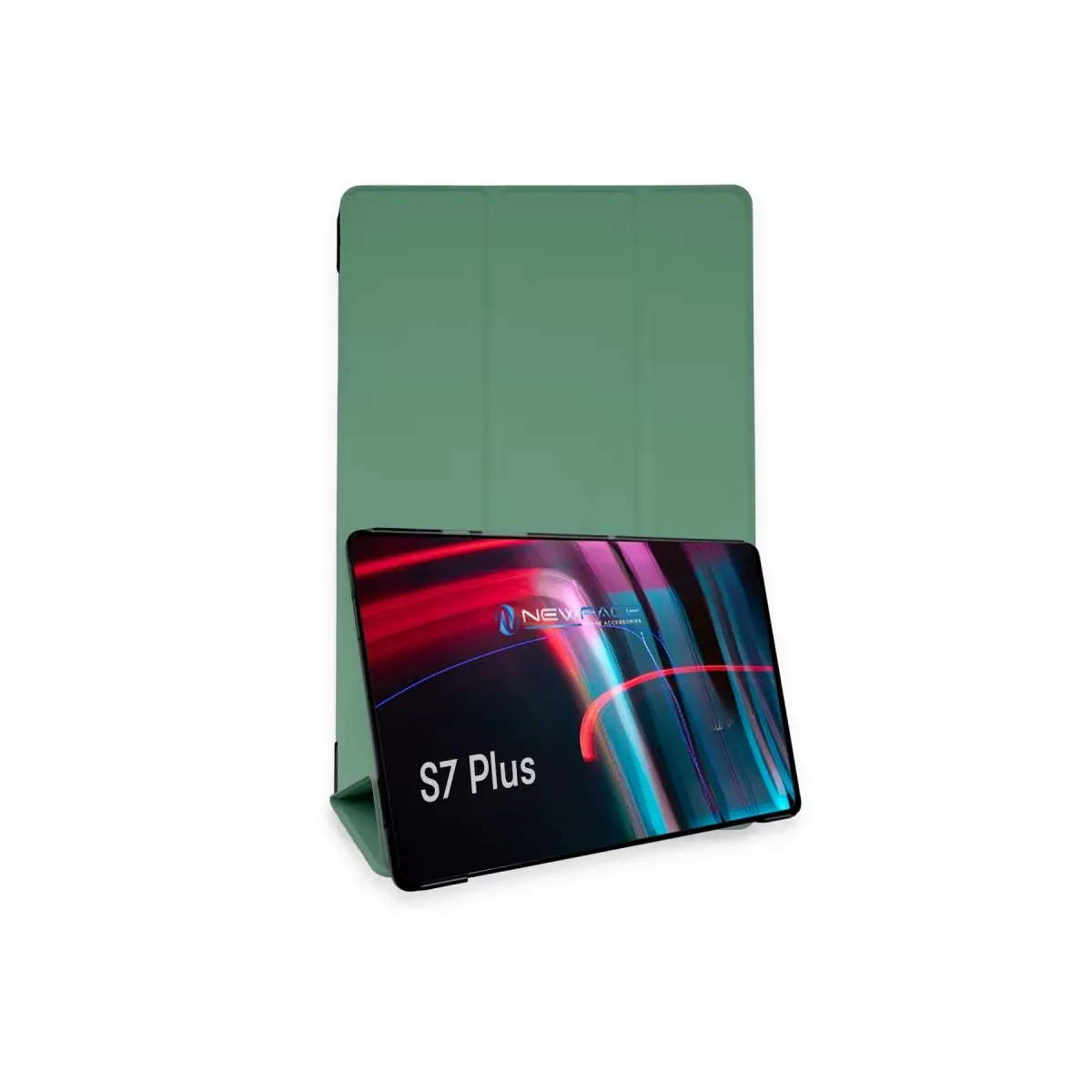 Samsung Galaxy T970 Tab S7 Plus 12.4 Kılıf Tablet Smart Kılıf - Koyu Yeşil