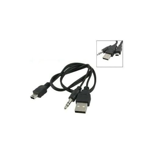 Mini USB 5 pin AUX Stereo Ses Kablosu 50 cm