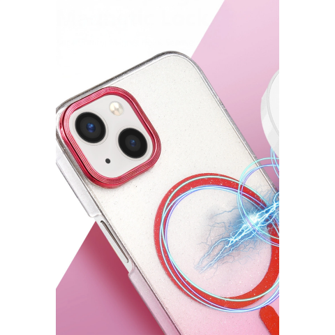Apple İphone 15 Plus Glossy Magsafe Kapak - Pembe