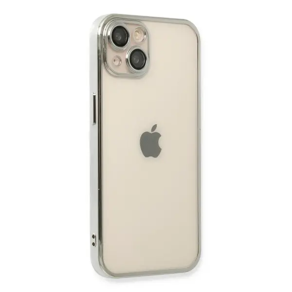 Apple iPhone 14 Kılıf Razer Lensli Silikon - Gümüş