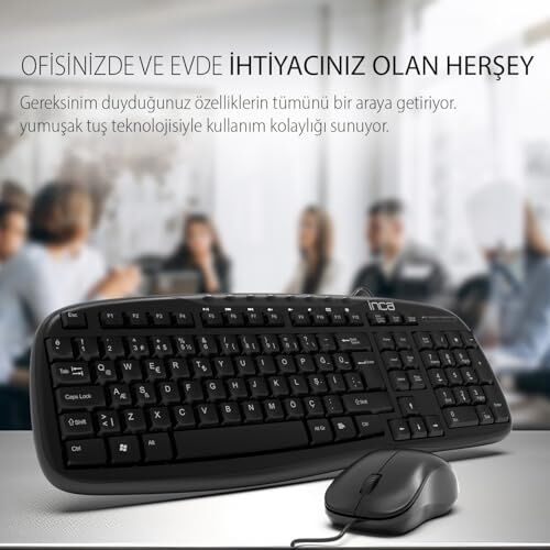 Imk-384T Q/USB Multimedya Klavye ve Mouse Seti, 20 Adet Multimedya Tuşu, 112 Adet Tuş, Ergonomik, Dayanıklı