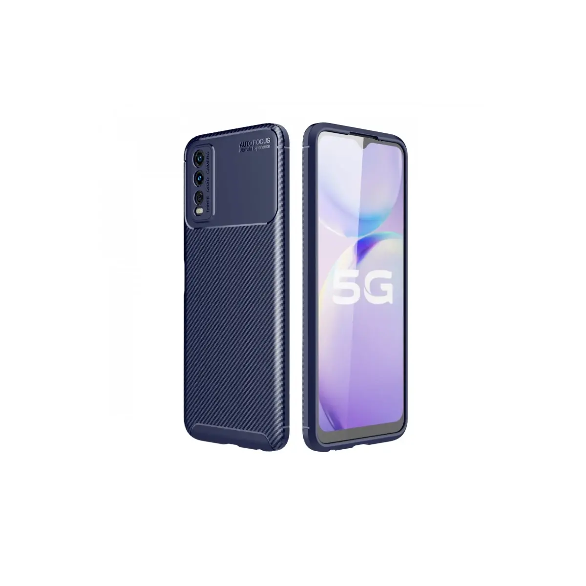 Vivo Y11S Kılıf Auto Focus Karbon Kapak - Lacivert