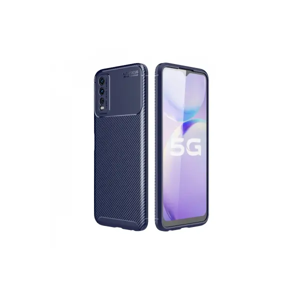 Vivo Y11S Kılıf Auto Focus Karbon Kapak - Lacivert