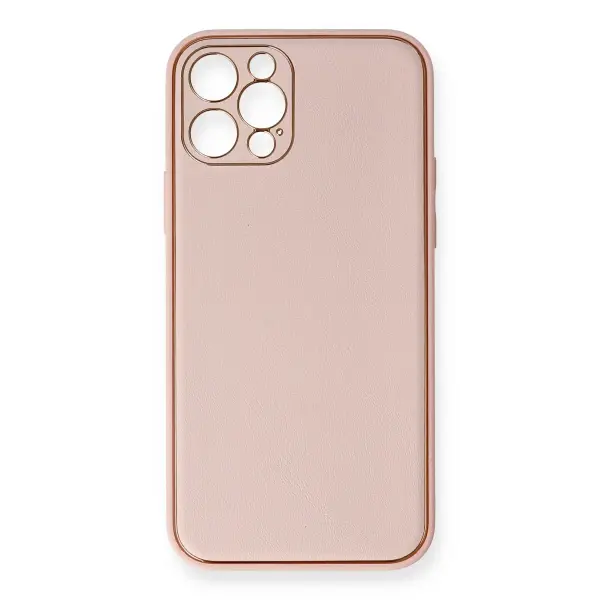 Apple iPhone 12 Pro Kılıf Coco Deri Silikon Kapak - Pembe