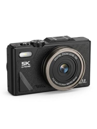 5K Dijital Vlog Kamerası; 75MP Yüksek Çözünürlük, 18X Zoom, 3 İnç Döndürülebilir Ips Ekran, WiFi Bağlantılı Taşınabilir Fotoğraf Makinesi