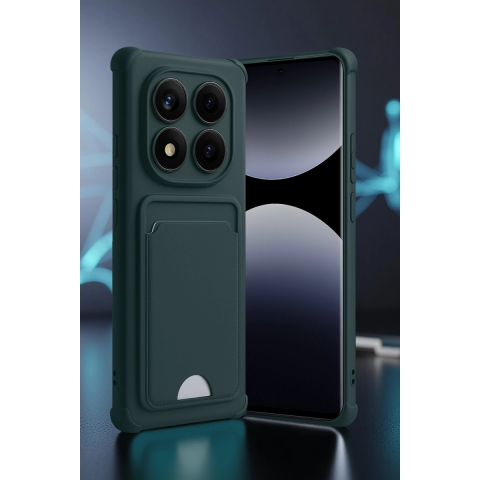 Xiaomi Redmi Note 14 Pro 4g Kelvin Kartvizitli Silikon - Koyu Yeşil