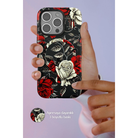 Onegif Apple İphone 14 Pro Max Flower Series Magsafe Kapak - Gri