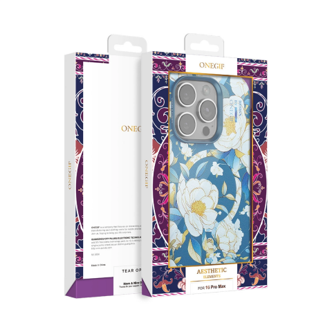 Onegif Apple İphone 14 Pro Max Flower Series Magsafe Kapak - Gri