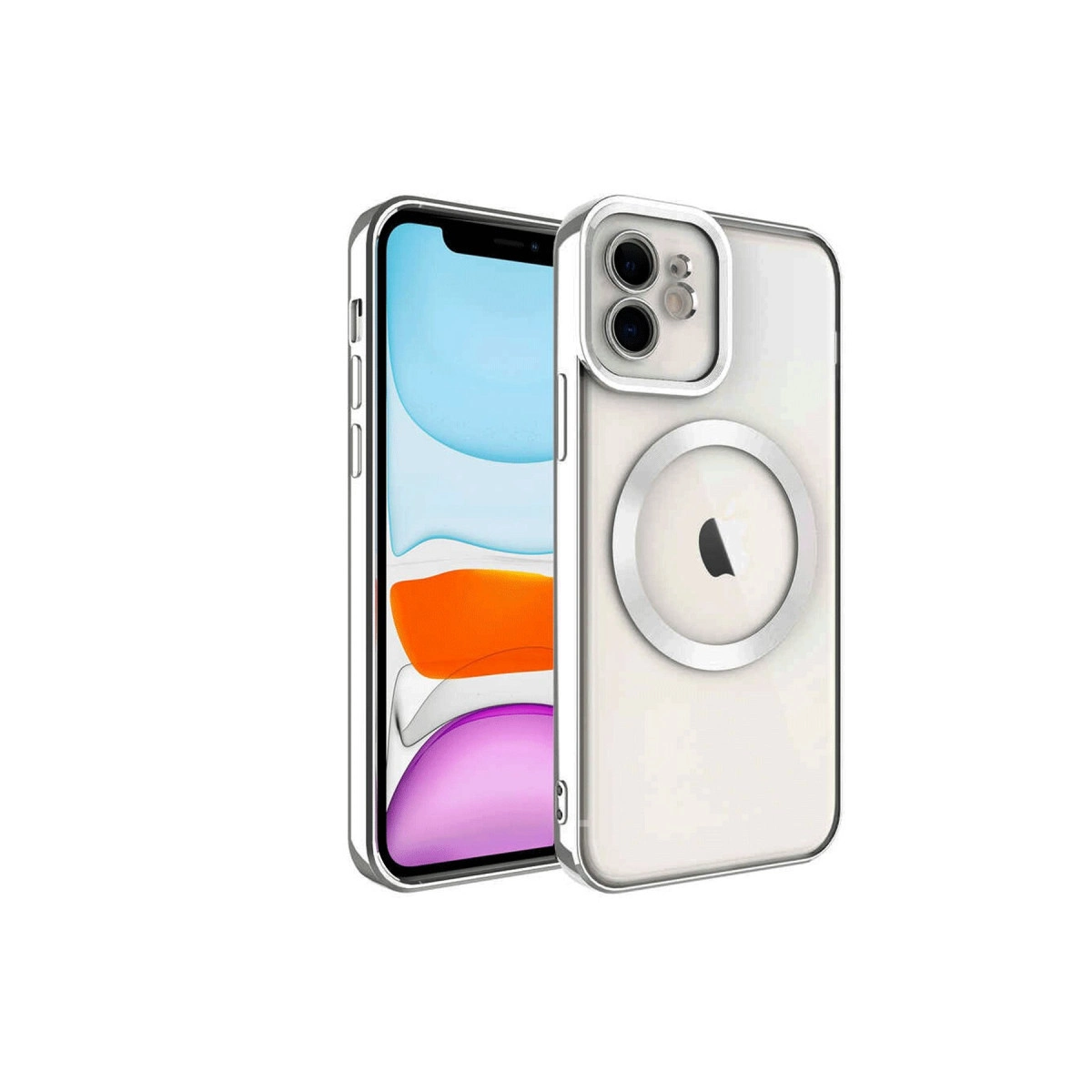 Apple İphone 12 Kılıf Kross Magneticsafe Kapak - Gümüş