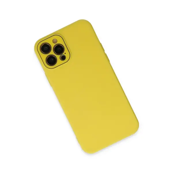 Apple iPhone 12 Pro Kılıf Lansman Glass Kapak - Sarı