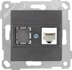 Mutlusan Rita Mek Tuş Data Priz i 1*Rj45 Cat 6  Füme 2200 140 0195