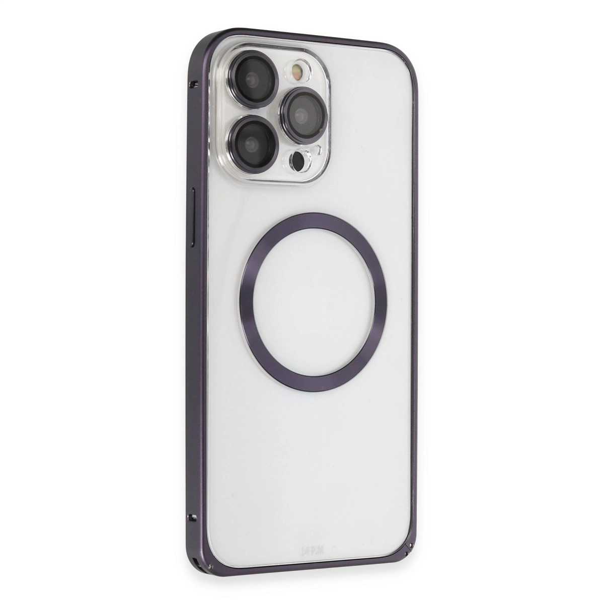Joko Apple İphone 14 Pro Kılıf Metal Bumper Magneticsafe Kapak - Derin Mor