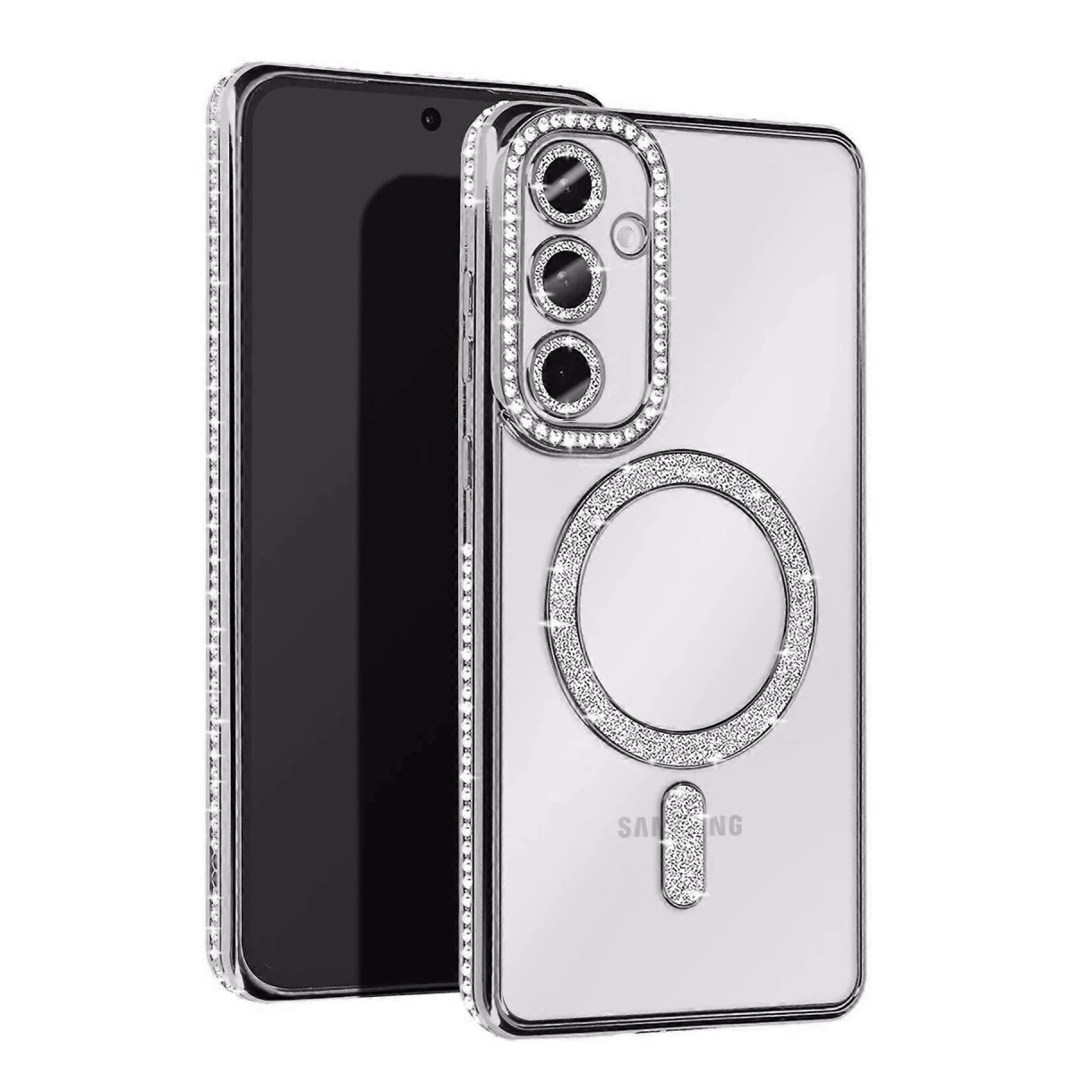 Samsung Galaxy A16 5g Joke Simli Magneticsafe Kılıf - Gümüş