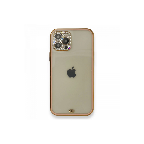 Apple İphone 12 Pro Kılıf Liva Taşlı Silikon - Pembe
