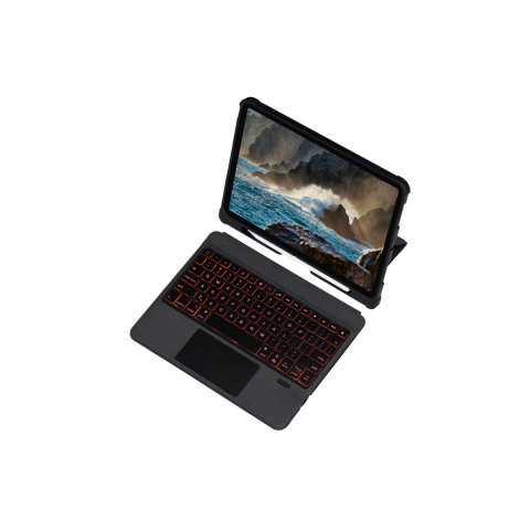 Apple T5209d İpad Pro 12.9 (2021) Kılıf İnter Ledli Klavyeli Tablet Kılıfı - Siyah
