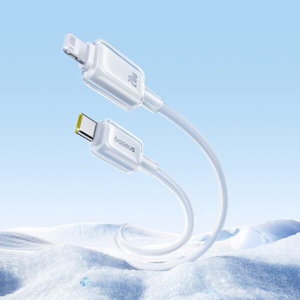 Crystal Hızlı Şarj C-Lightning 20W 1m Veri Kablosu, Beyaz