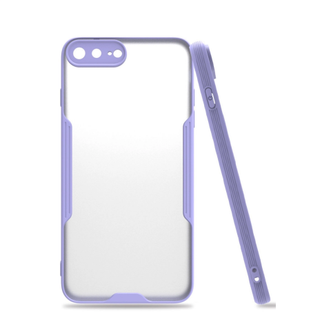 Apple İphone 7 Plus Kılıf Platin Silikon - Lila