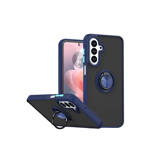 Samsung Galaxy A27 5G Montreal Yüzüklü Silikon Kapak - Lacivert
