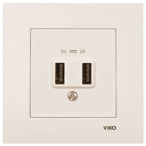 USB Şarj Prizi 5V-2A Krem