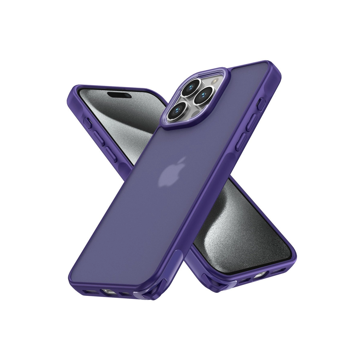 Apple İphone 15 Pro Max Kılıf Elegant Kapak - Derin Mor