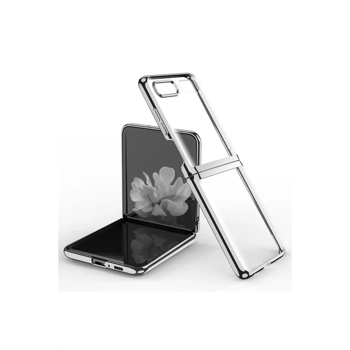 Samsung Galaxy Z Flip 4 Kılıf Fold Element Kapak - Gümüş