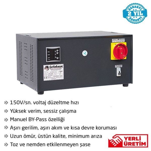 Çetinkaya 1 Kva Regülatör 150/250V-220V Monofaze Korumalı